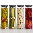 סט 4 מיכלי זכוכית 1.9 ליטר, מכסה פלסטיק​ אפור כהה Brabantia - ללא BPA + עכשיו במבצע 25% הנחת פסח SALE