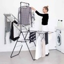 מתלה כביסה מתקפל 25 מטר עם מוט תלייה, שחור מט HangOn ברבנטיה + משלוח חינם + הנחה 10% לנרשמים לניוזלטר