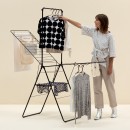 מתלה כביסה T מתקפל 25 מטר עם מוט תלייה, שחור מט HangOn ברבנטיה + משלוח חינם + עכשיו במבצע 50% הנחה SALE