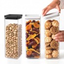 סט 3 מיכלי אחסון פלסטיק שקוף 2.5 ליטר, מכסה אפור בהיר וכהה Brabantia - ללא BPA + עכשיו במבצע 25% הנחת פסח SALE