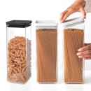 סט 3 מיכלי אחסון פלסטיק שקוף 2.5 ליטר, מכסה אפור בהיר וכהה Brabantia - ללא BPA + הנחה 10% לנרשמים לניוזלטר