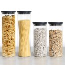 סט 4 מיכלי זכוכית 1.1 + 1.9 ליטר, מכסה אפור כהה Brabantia + הנחה 10% לנרשמים לניוזלטר