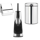 סט לשירותים מבריק עם פח נתלה Brabantia: פח נתלה 3 ליטר NewIcon + מברשת אסלה קונית + מתקן קיר לנייר טואלט ברבנטיה + משלוח חינם + הנחה 10% לנרשמים לניוזלטר