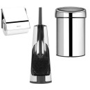 סט לשירותים מבריק עם פח נתלה Brabantia: פח טאץ נתלה 3 ליטר + מברשת אסלה קונית + מתקן קיר לנייר טואלט ברבנטיה + משלוח חינם + הנחה 10% לנרשמים לניוזלטר