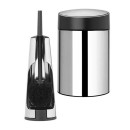 סט לשירותים מבריק עם פח נתלה Brabantia: פח סלייד נתלה מבריק, מכסה שחור מט 5 ליטר + מברשת אסלה קונית ברבנטיה + משלוח חינם + הנחה 10% לנרשמים לניוזלטר 