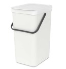 SORT & GO פח הפרדה 16 ליטר פלסטיק, לבן - Brabantia + הנחה 10% לנרשמים לניוזלטר