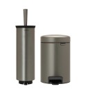 סט לשירותים פלטינום Brabantia: פח פדל 3 ליטר NewIcon + מברשת אסלה עם אפשרות תלייה ברבנטיה + משלוח חינם + הנחה 10% לנרשמים לניוזלטר