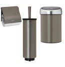 סט לשירותים, נתלה פלטינום Brabantia: פח טאץ נתלה 3 ליטר + מברשת אסלה עם אפשרות תלייה + מתקן קיר לנייר טואלט ברבנטיה + משלוח חינם + הנחה 10% לנרשמים לניוזלטר