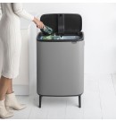 BO טאץ פח הפרדה 30+30 ליטר אפור בטון מינרלי Brabantia + הנחה 10% לנרשמים לניוזלטר + משלוח חינם