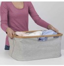 סל כביסה מתקפל 40 ליטר, בד אפור מסגרת במבוק Brabantia + הנחה 10% לנרשמים לניוזלטר