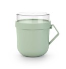 כוס למרק 0.6 ליטר Make & Take פלסטיק ירוק ג׳ייד עם מכסה שקוף לתוספות Brabantia + עכשיו במבצע 30% הנחת פסח SALE