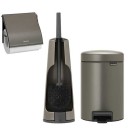 סט לשירותים פלטינום Brabantia: פח פדל 3 ליטר NewIcon + מברשת אסלה קונית + מתקן קיר לנייר טואלט ברבנטיה + משלוח חינם + הנחה 10% לנרשמים לניוזלטר