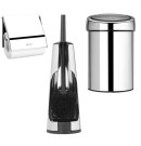 סט לשירותים מבריק עם פח נתלה Brabantia: פח טאץ נתלה 3 ליטר + מברשת אסלה קונית + מתקן קיר לנייר טואלט ברבנטיה + משלוח חינם + הנחה 10% לנרשמים לניוזלטר