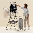 מתלה כביסה T מתקפל 25 מטר עם מוט תלייה, שחור מט HangOn ברבנטיה + משלוח חינם + עכשיו במבצע 50% הנחה SALE