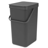 SORT & GO פח הפרדה 16 ליטר פלסטיק, אפור - Brabantia + הנחה 10% לנרשמים לניוזלטר