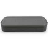 קופסת אוכל שטוחה 1.1 ליטר Make & Take פלסטיק ללא BPA אפור כהה Brabantia + הנחה 10% לנרשמים לניוזלטר