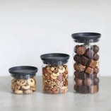 סט 3 מיכלי זכוכית 0.3 + 0.6 + 1.1 ליטר, מכסה אפור כהה Brabantia - ללא BPA + הנחה 10% לנרשמים לניוזלטר