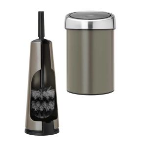 סט לשירותים פלטינום עם פח נתלה Brabantia: פח טאץ נתלה 3 ליטר + מברשת אסלה קונית ברבנטיה + משלוח חינם + הנחה 10% לנרשמים לניוזלטר