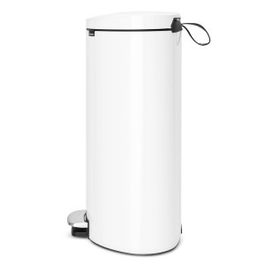 פח פדל אובלי - גב שטוח, 40 ליטר לבן Brabantia + הנחה 10% לנרשמים לניוזלטר