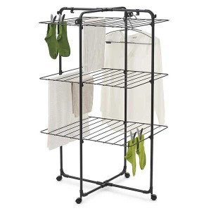 מתלה כביסה מתקפל HangOn Tower מגדל לייבוש כביסה 23 מטר, שחור Brabantia + משלוח חינם + הנחה 10% לנרשמים לניוזלטר