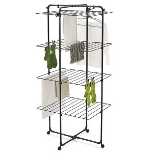 מתלה כביסה מתקפל HangOn Tower מגדל לייבוש כביסה 30 מטר, שחור Brabantia + משלוח חינם + הנחה 10% לנרשמים לניוזלטר