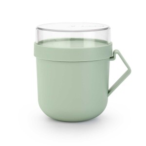 כוס למרק 0.6 ליטר Make & Take פלסטיק ירוק ג׳ייד עם מכסה שקוף לתוספות Brabantia + עכשיו במבצע 30% הנחת פסח SALE