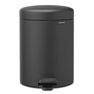 פח פדל 5 ליטר אפור כהה מינרלי Brabantia - NewIcon + משלוח חינם + הנחה 10% לנרשמים לניוזלטר