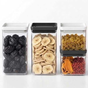 סט 4 מיכלי אחסון פלסטיק שקוף 0.7 + 1.6 ליטר, מכסה אפור בהיר וכהה Brabantia - ללא BPA + עכשיו במבצע 25% הנחת פסח SALE