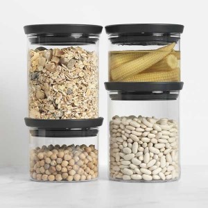 סט 4 מיכלי זכוכית 0.3 + 0.6 ליטר, מכסה אפור כהה Brabantia + עכשיו במבצע 25% הנחה SALE