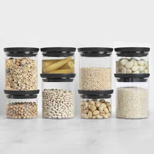 סט 8 מיכלי זכוכית 0.3 + 0.6 ליטר, מכסה אפור כהה Brabantia + עכשיו במבצע 25% הנחה SALE