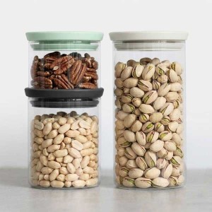 סט 3 מיכלי זכוכית 0.3 + 0.6 + 1.1 ליטר, מכסה ​פלסטיק - ג׳ייד, אפור בהיר וכהה Brabantia - ללא BPA + עכשיו במבצע 25% הנחת פסח SALE