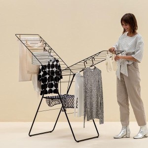 מתלה כביסה T מתקפל 25 מטר, שחור מט HangOn ברבנטיה + משלוח חינם + עכשיו במבצע 50% הנחה SALE