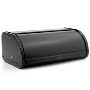 קופסת לחם גדולה, שחור מט - מכסה מתגלגל Brabantia + עכשיו ב30% הנחת מבצע פסח + משלוח חינם!