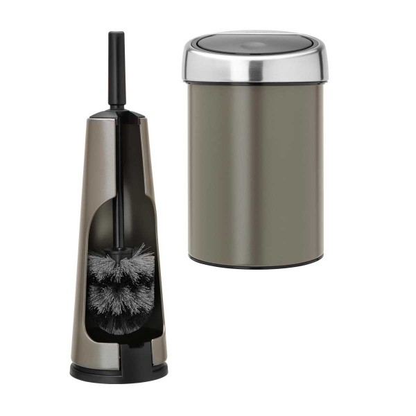 סט לשירותים פלטינום עם פח נתלה Brabantia: פח טאץ נתלה 3 ליטר + מברשת אסלה קונית ברבנטיה + משלוח חינם + הנחה 10% לנרשמים לניוזלטר