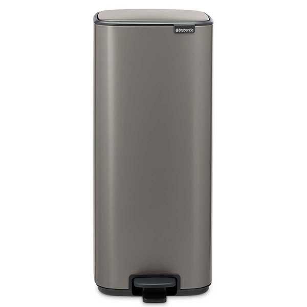 פח אשפה למטבח BO פדל 30 ליטר, פלטינום Brabantia + הנחה 10% לנרשמים לניוזלטר + משלוח חינם