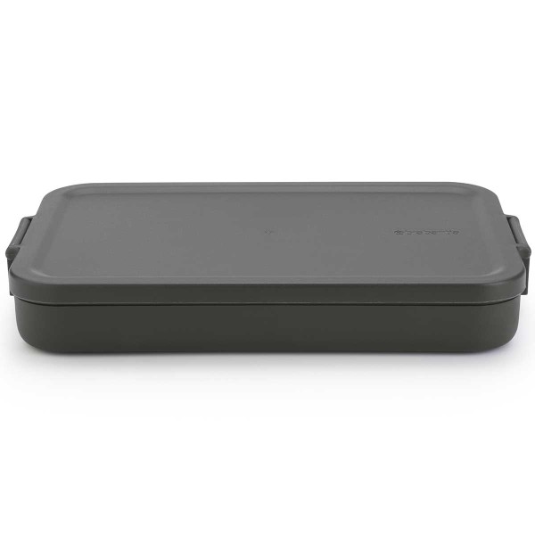 קופסת אוכל שטוחה 1.1 ליטר Make & Take פלסטיק ללא BPA אפור כהה Brabantia + הנחה 10% לנרשמים לניוזלטר