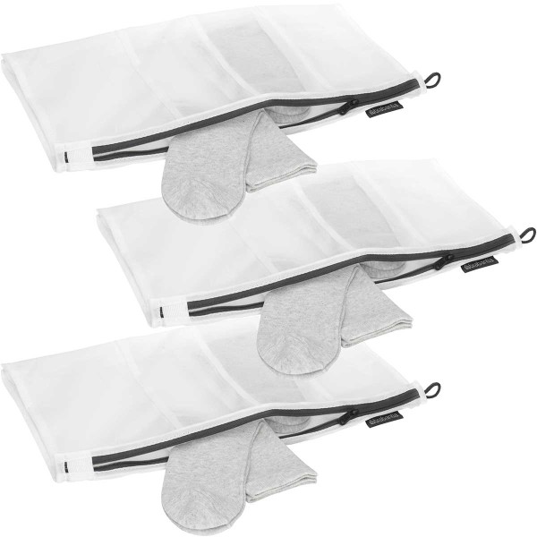 סט 3 שקיות רשת לכביסת גרביים, לבן Brabantia + הנחת כמות 50%