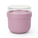 קערה לארוחת בוקר 0.5 ליטר Make & Take פלסטיק ללא BPA ורוד לילך Brabantia עם מכסה שקוף לתוספות + הנחה 10% לנרשמים לניוזלטר - Image 1